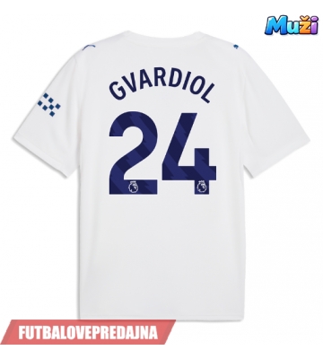 Lacne Muži Futbalové dres Manchester City Josko Gvardiol #24 2026-27 Krátky Rukáv - Tretina
